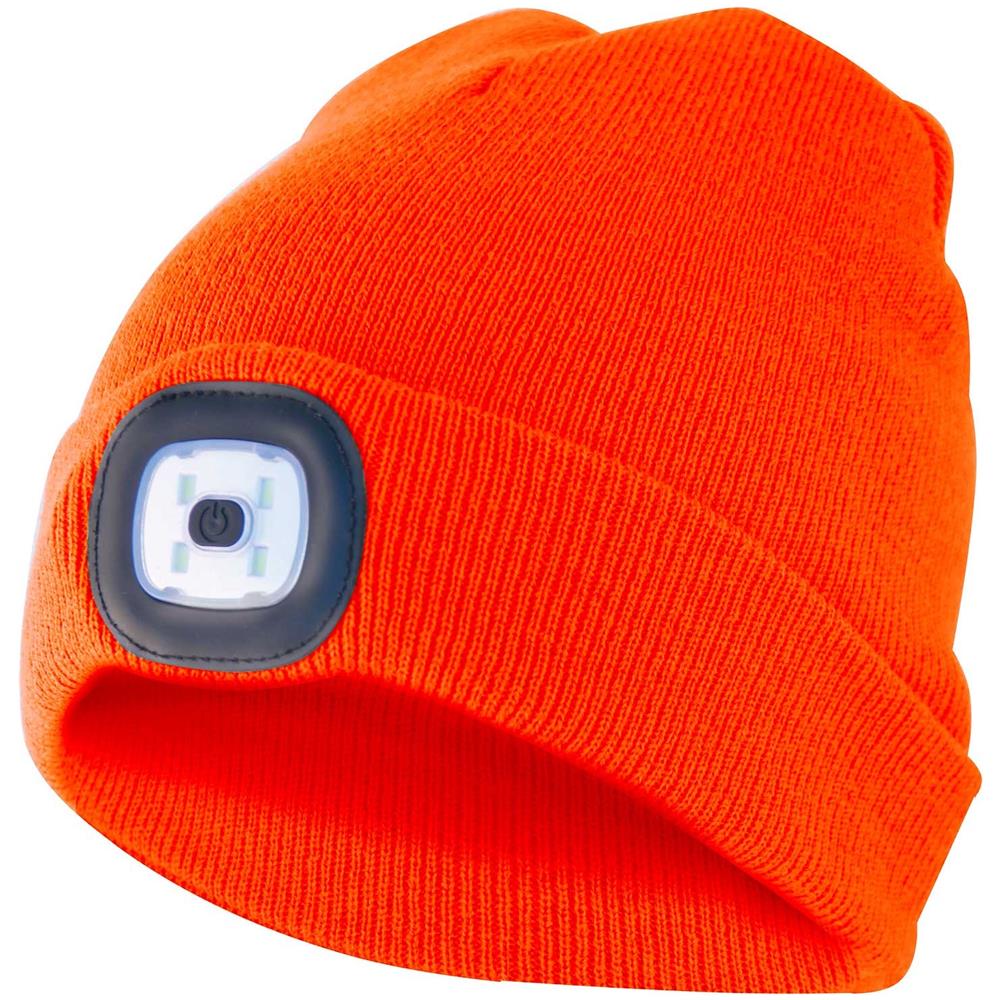Lighthouse: Cappellino Con Luce Frontale Led Ricaricabile. Arancione - Foto 1