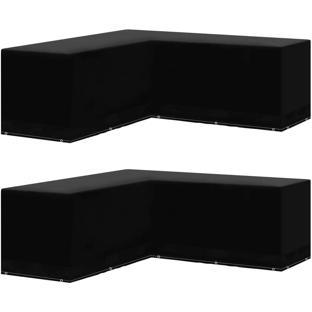 Teli per Mobili da Giardino 2 pz Forma a L 12 Occhielli 250x250x90cm - Foto 1