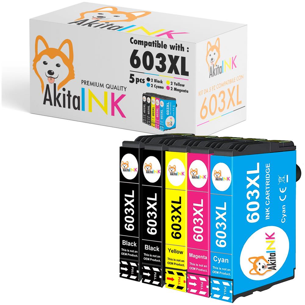 5 Cartucce Epson 603xl Compatibili Per 603 Xl Qualita' Premium 600 Pagine - Foto 1