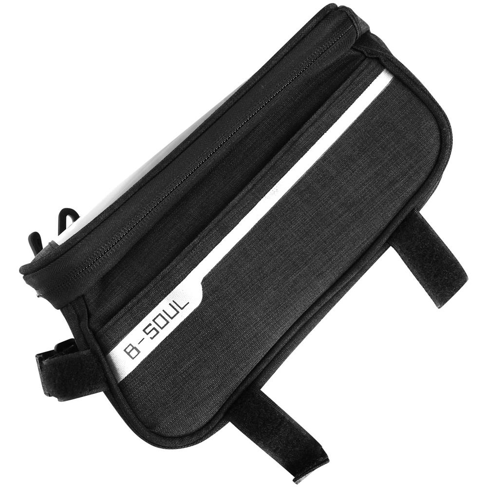 Borsello Da Bicicletta Aggancio Su Sterzo Scomparto Telefono Impermeabile Nero - Foto 1