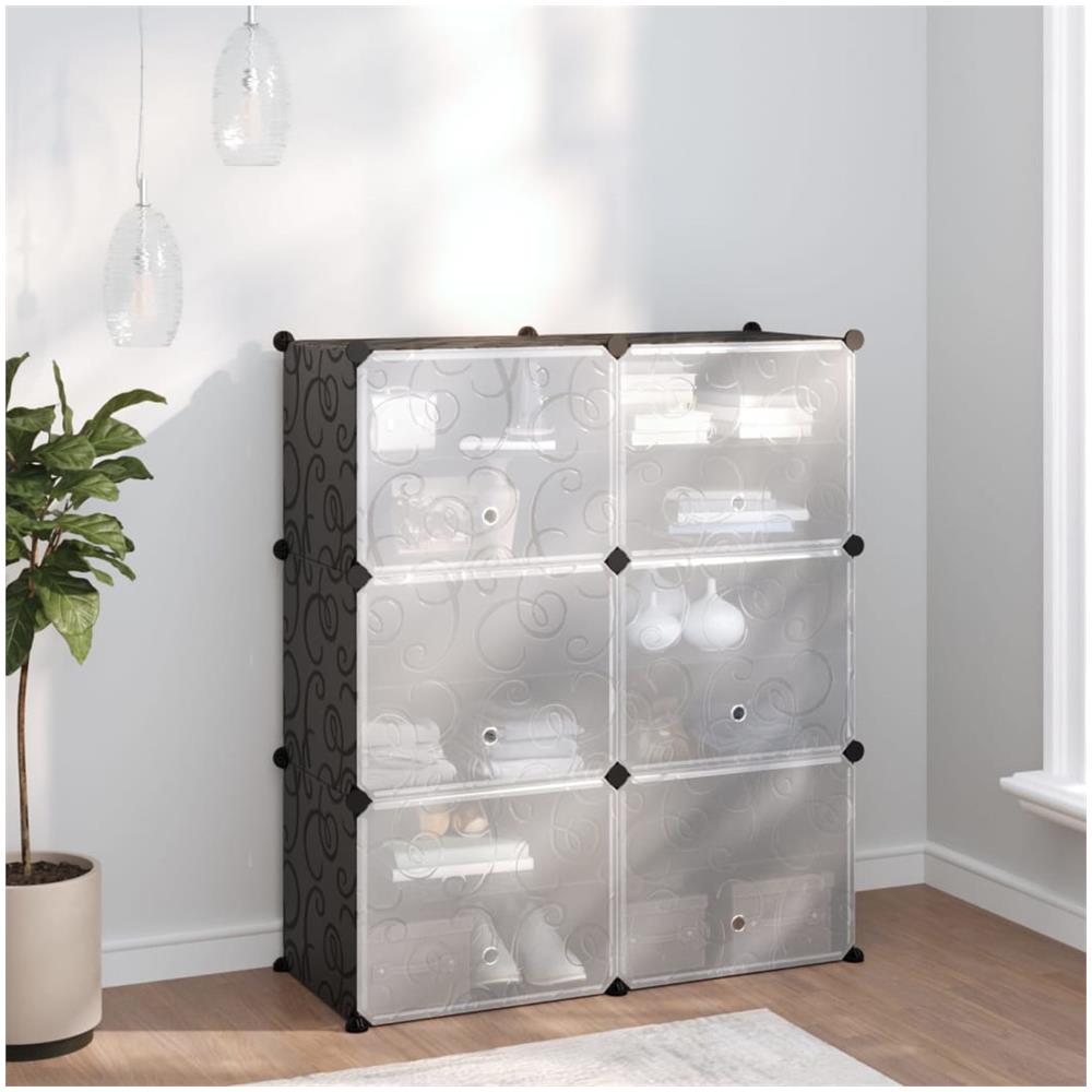 Scarpiera Nera 84,5x31x93,5 Cm In Pp - Foto 1