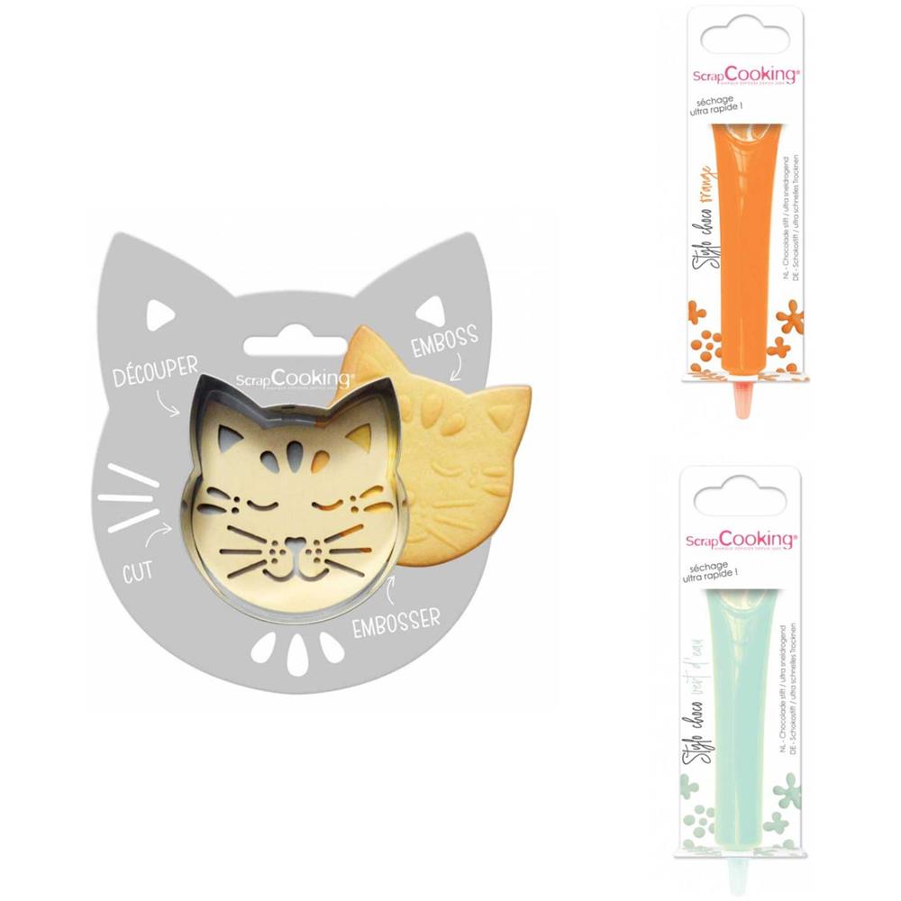 Kit Biscotti Di Sollievo Per Gatti + 2 Penne Di Cioccolato Arancione E Verde - Foto 1