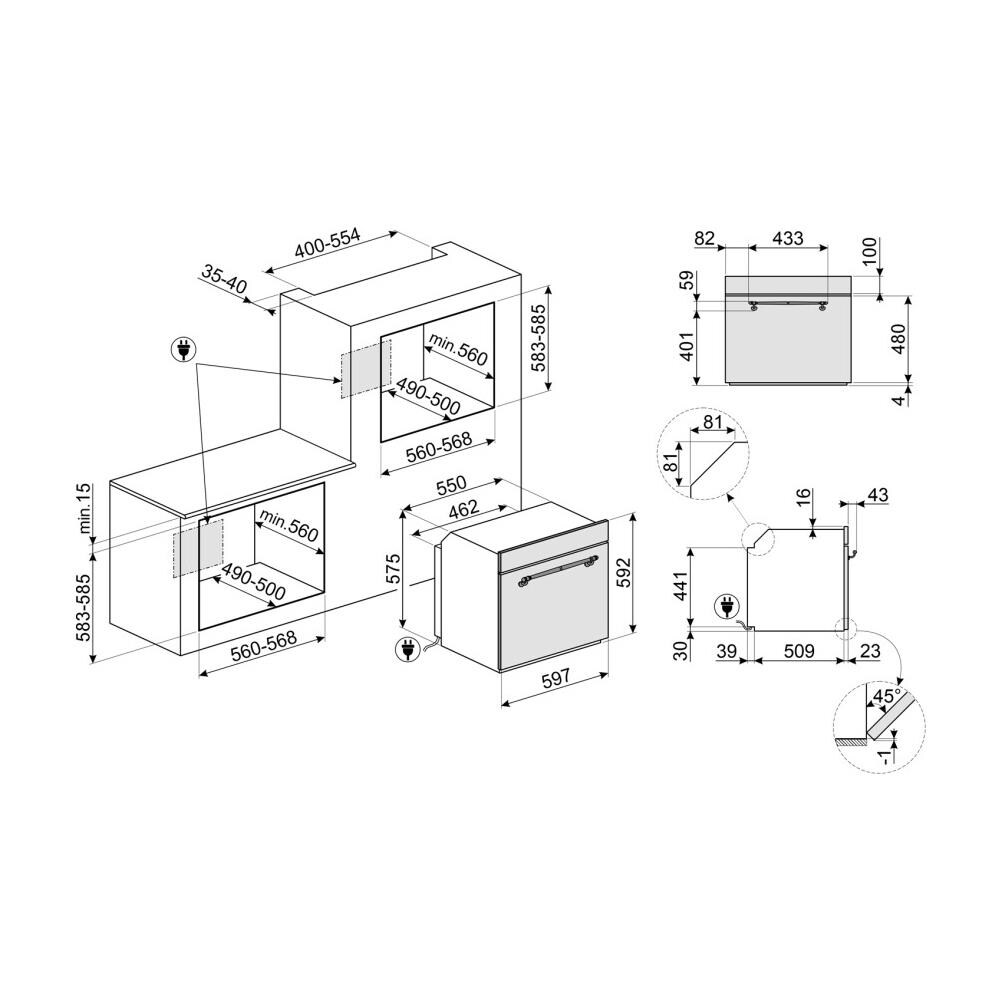 Forno Elettrico da Incasso SF700AO Capacità 70 L elettrico Potenza 3000 W Colore Antracite - Foto 4