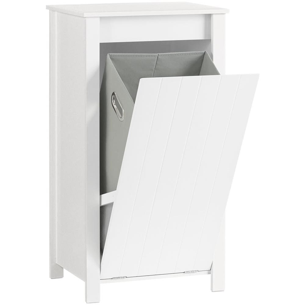 Mobile Porta Biancheria Per Bagno Mobile Lavanderia Con Sacco Portabiancheria Pieghevole Bianco 45x35x85,5cm Bzr100-w - Foto 1