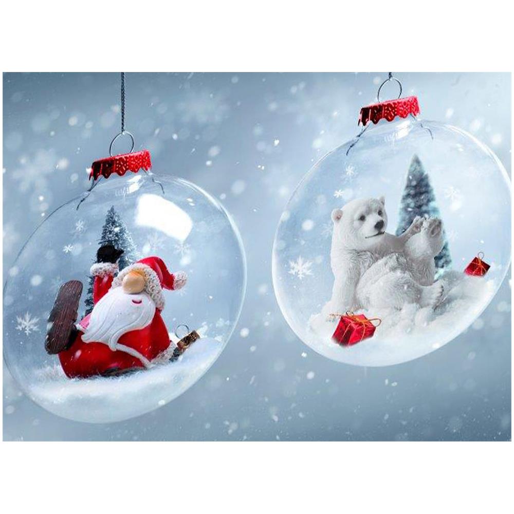 Tappeto Passatoia Cucina Antiscivolo Sottolavello Digitale Disegni Natalizi 50x50 Palline Natale - Foto 2