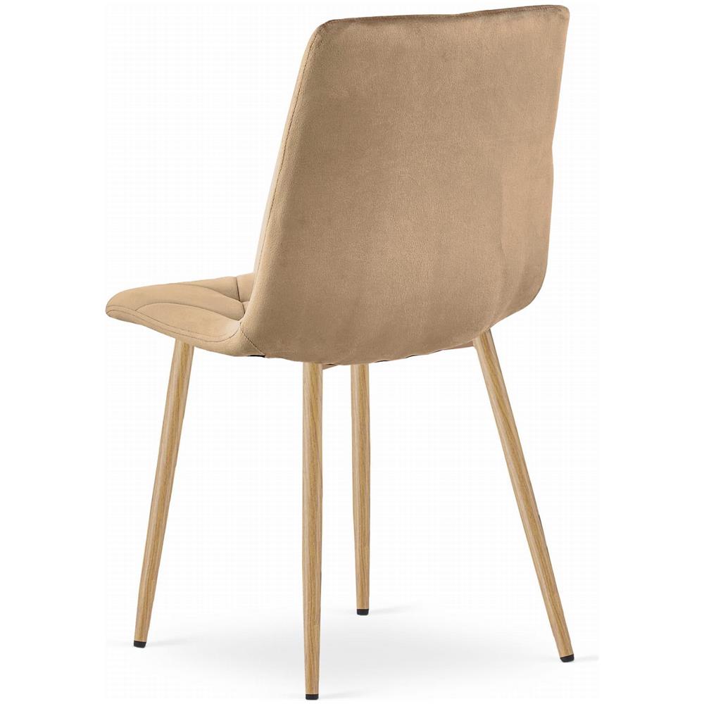 Sedia Valora TYRA in velluto marrone con gambe in legno x3 - Foto 7