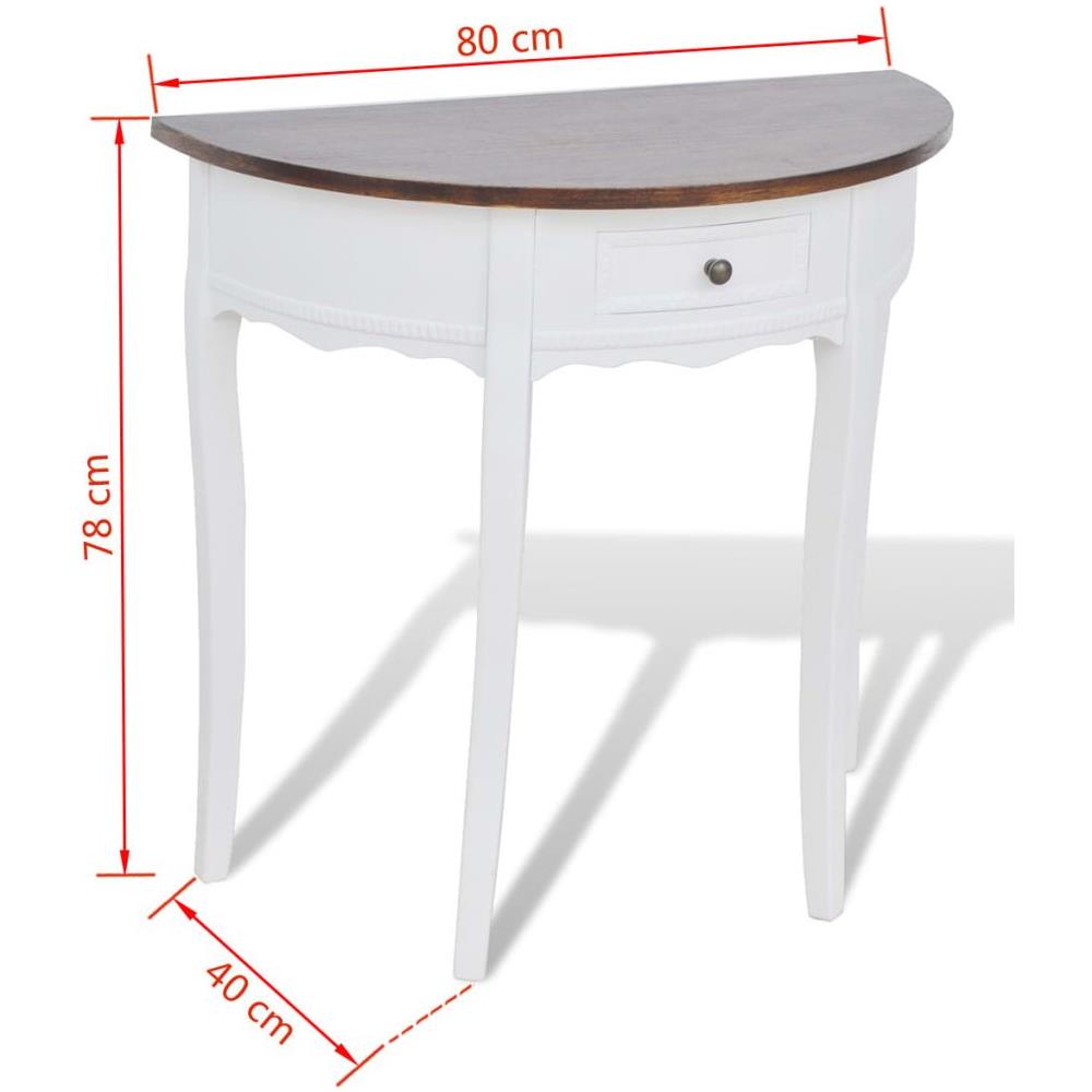 80 x 40 x 74 cm Tavolo consolle in Legno Colore: Bianco vidaXL