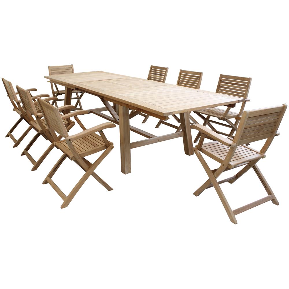 Orator - Set Tavolo In Teak Cm.220/300 X 100 X 77 H Con 8 Poltrone Orator - Foto 2