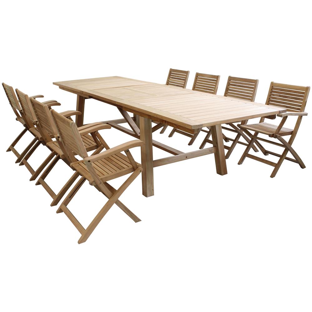 Orator - Set Tavolo In Teak Cm.220/300 X 100 X 77 H Con 8 Poltrone Orator - Foto 3