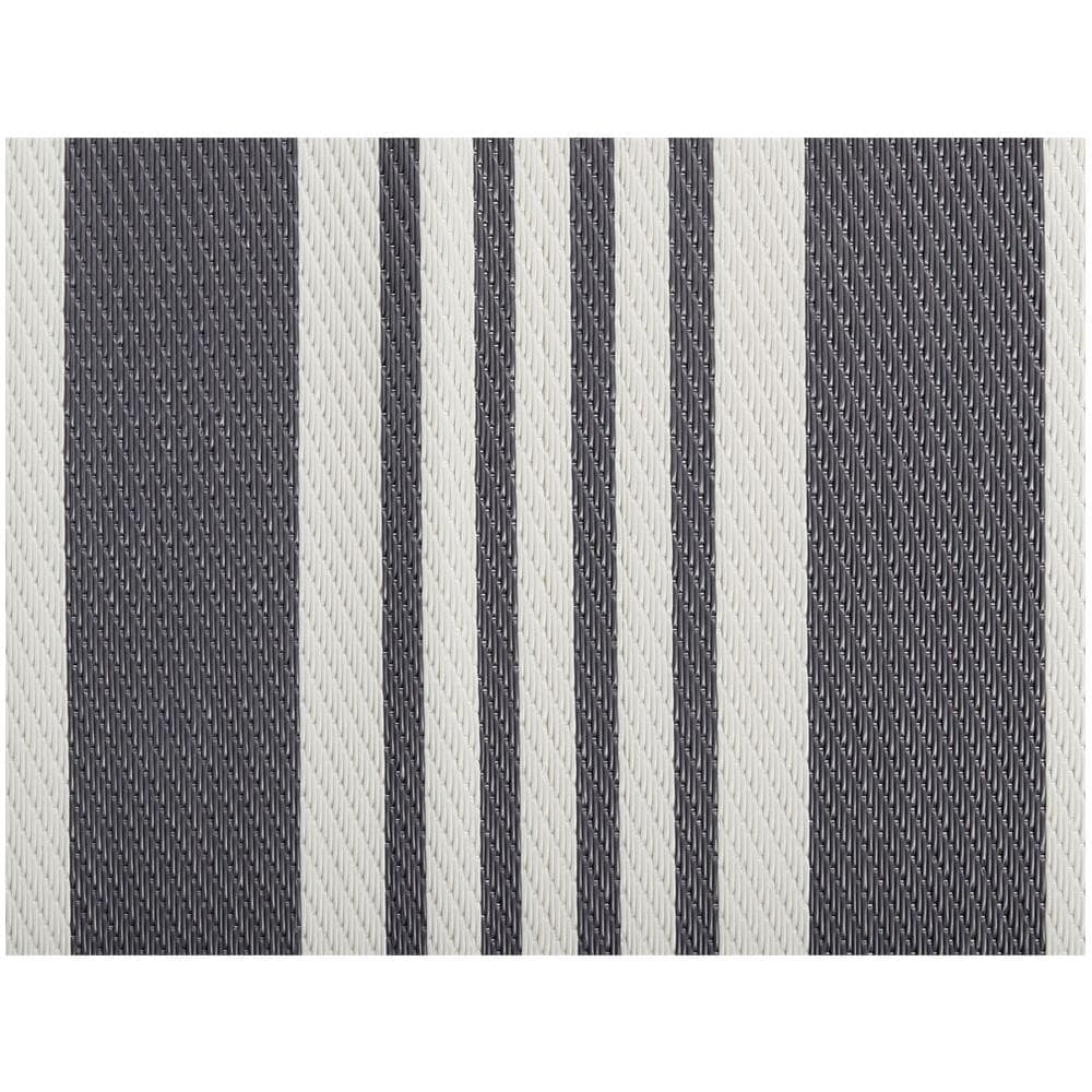 Tappeto Per Esterni Nero E Grigio Chiaro Motivo A Strisce 120 X 180 Cm Delhi - Foto 7