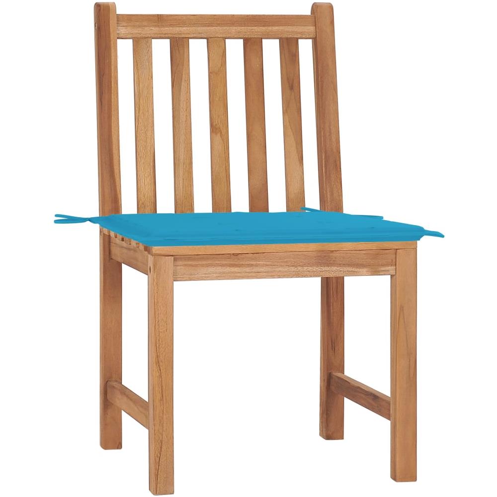 Sedie Da Giardino 2 Pz Con Cuscini In Legno Massello Di Teak - Foto 2