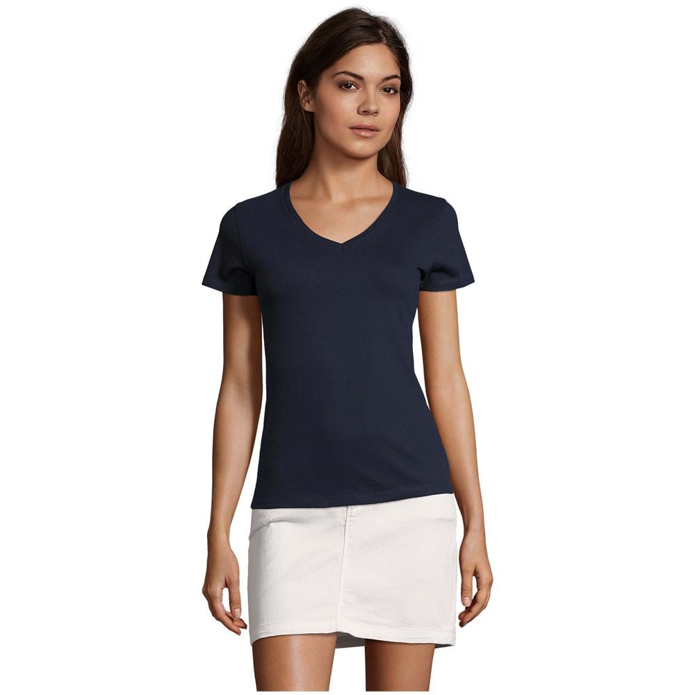 T-shirt Donna Imperiale Con Scollo A V Taglia S Blu Navy - Foto 1