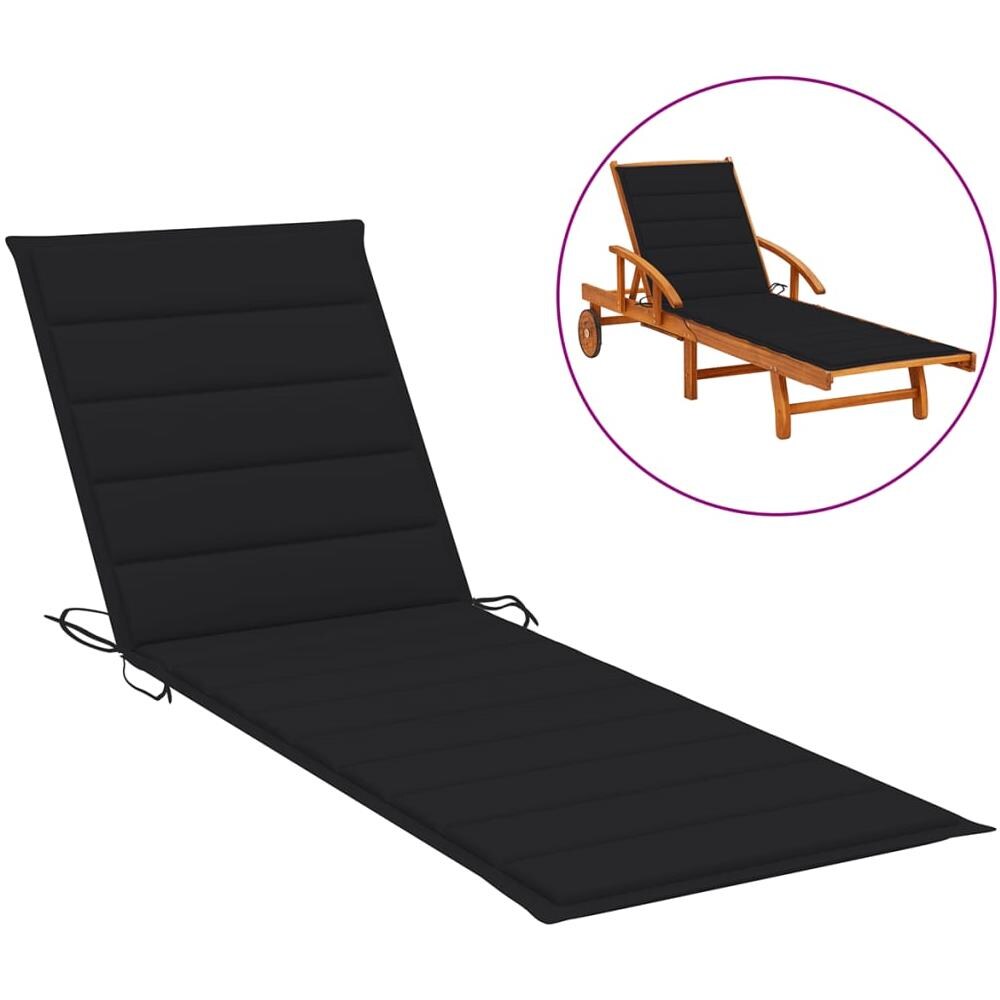 Cuscino Per Lettino Prendisole Nero 200x50x4 Cm In Tessuto - Foto 1