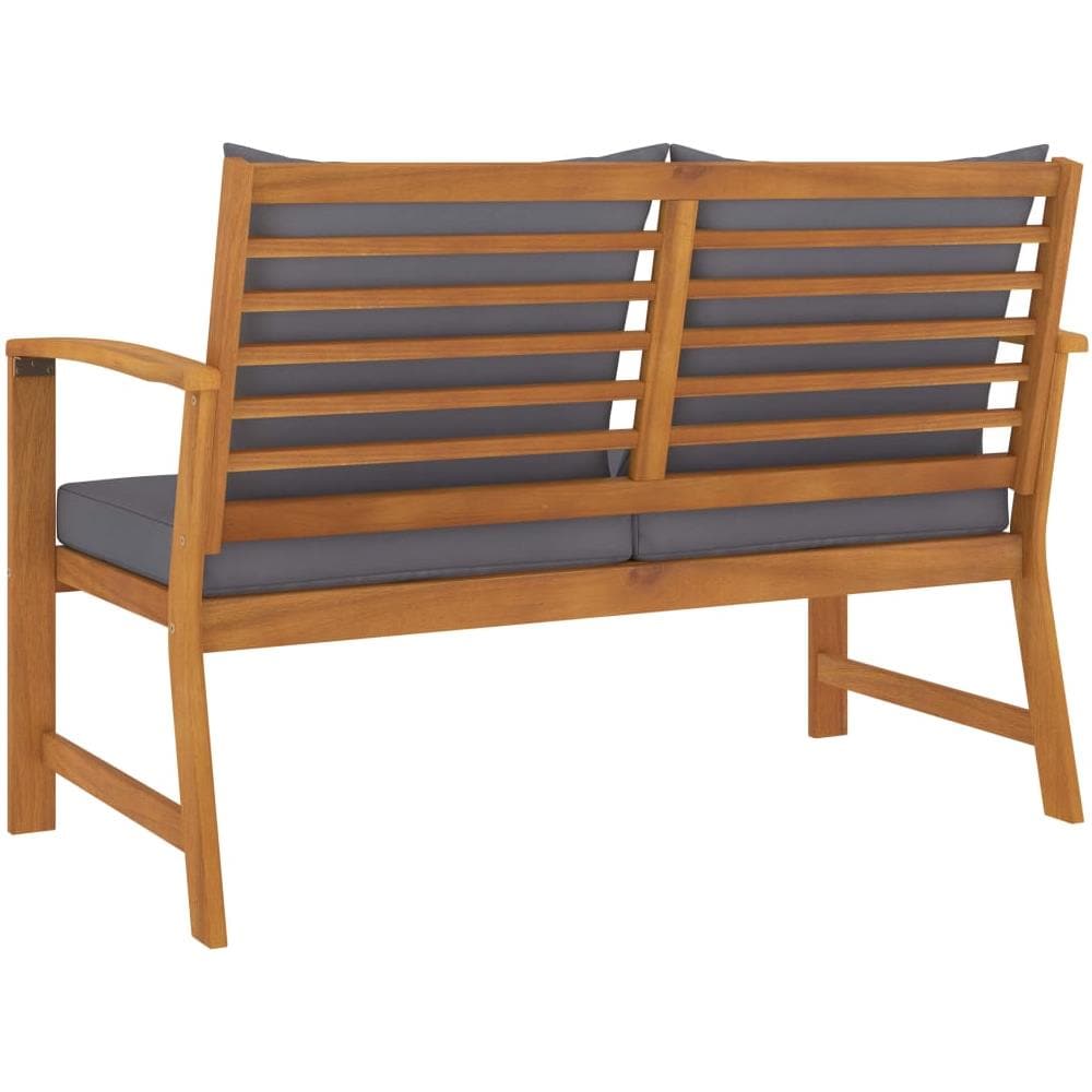 Panca da Giardino 120 cm Cuscino Grigio Scuro Legno di Acacia - Foto 6
