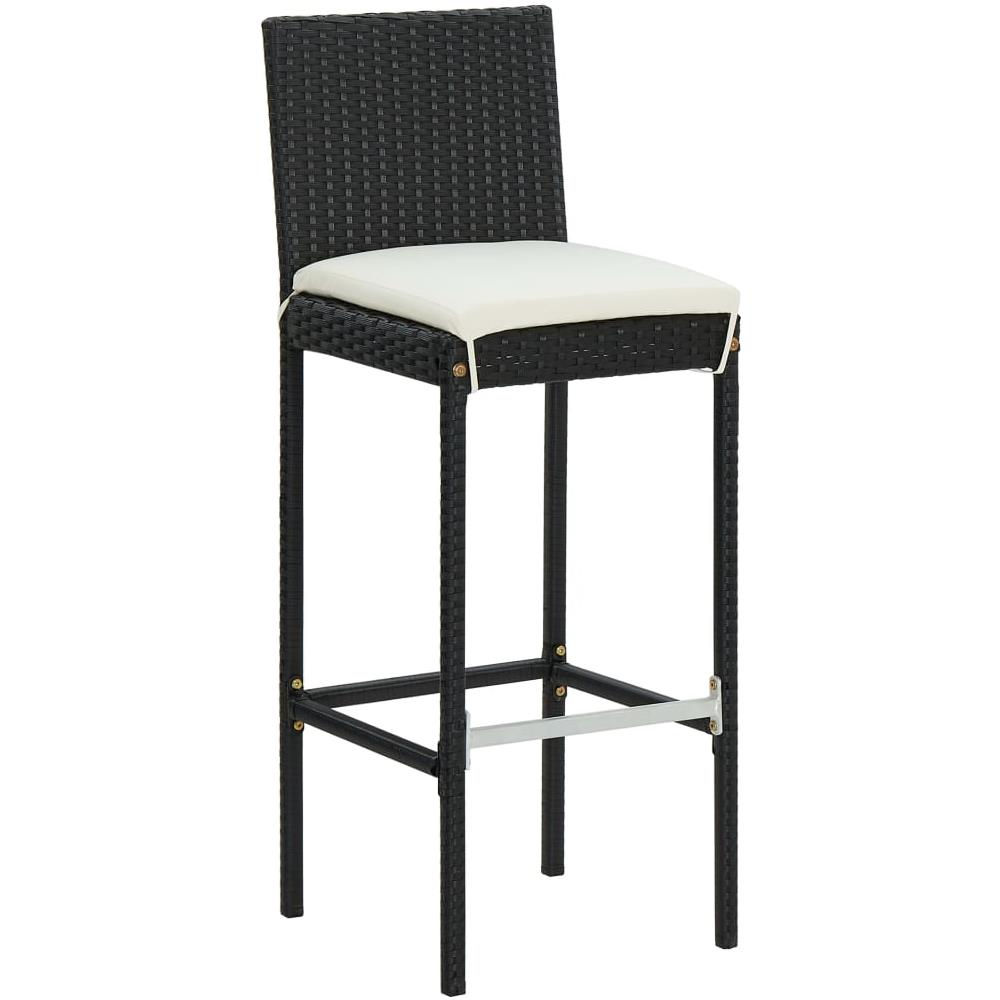 Set Bar Da Giardino 7 Pz Con Cuscini In Polyrattan Nero - Foto 2