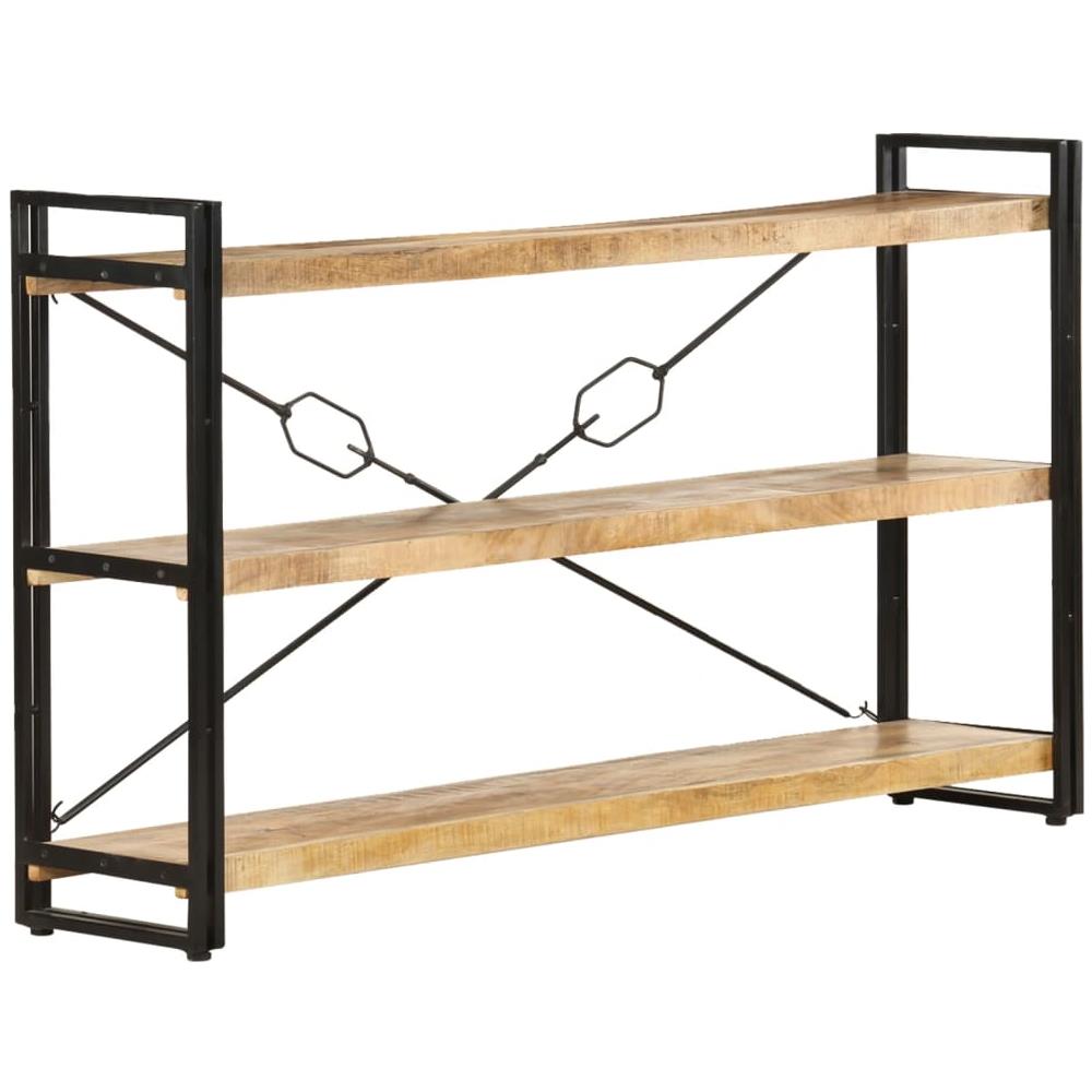 Libreria A 3 Ripiani 140x30x80 Cm In Legno Massello Di Mango - Foto 1