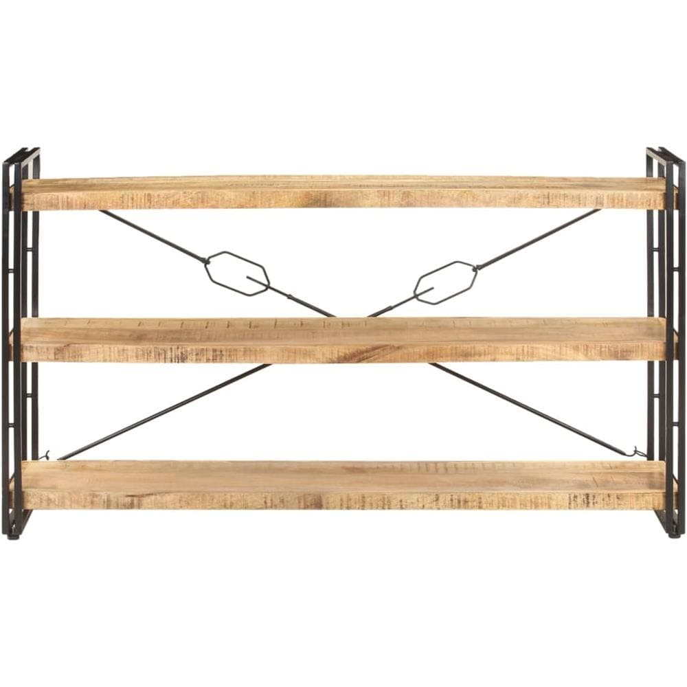 Libreria A 3 Ripiani 140x30x80 Cm In Legno Massello Di Mango - Foto 2