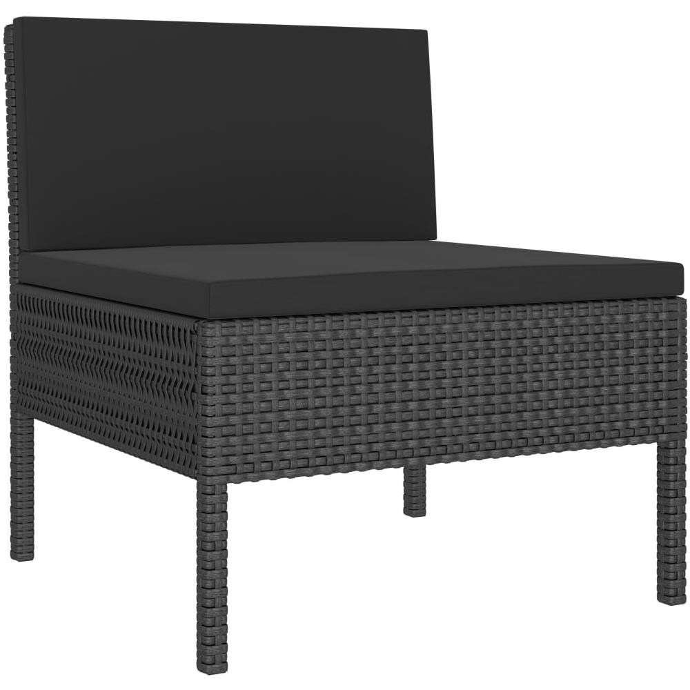 Set Divani Da Giardino 6 Pz Con Cuscini In Polyrattan Nero - Foto 2
