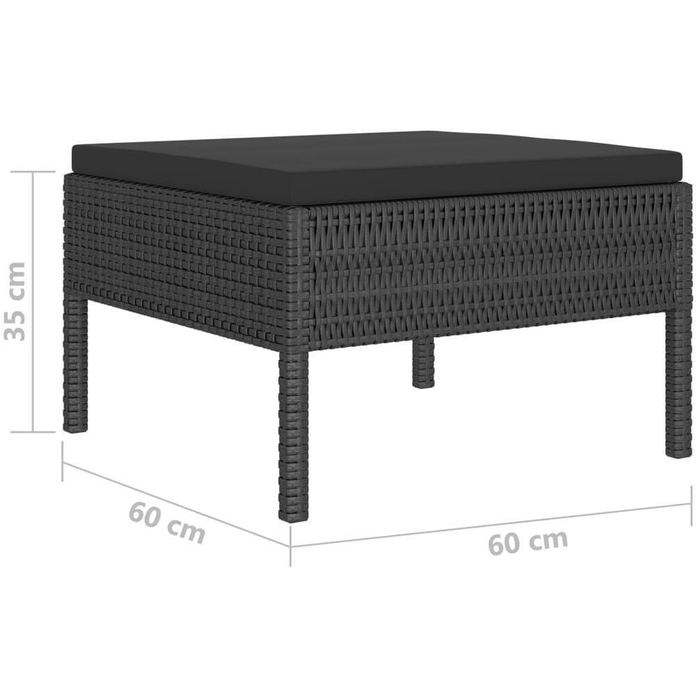 Set Divani Da Giardino 6 Pz Con Cuscini In Polyrattan Nero - Foto 5