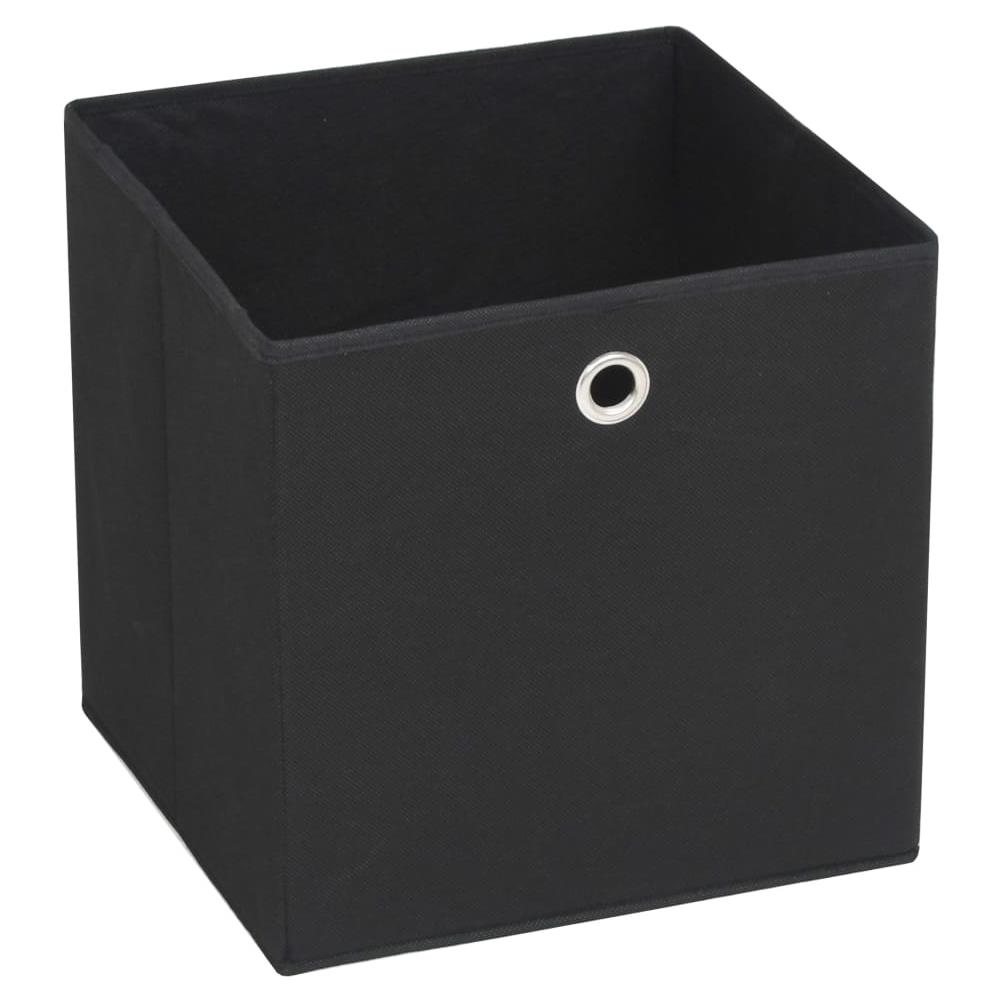 Contenitori 4 pz in Tessuto non Tessuto 28x28x28 cm Nero - Foto 2