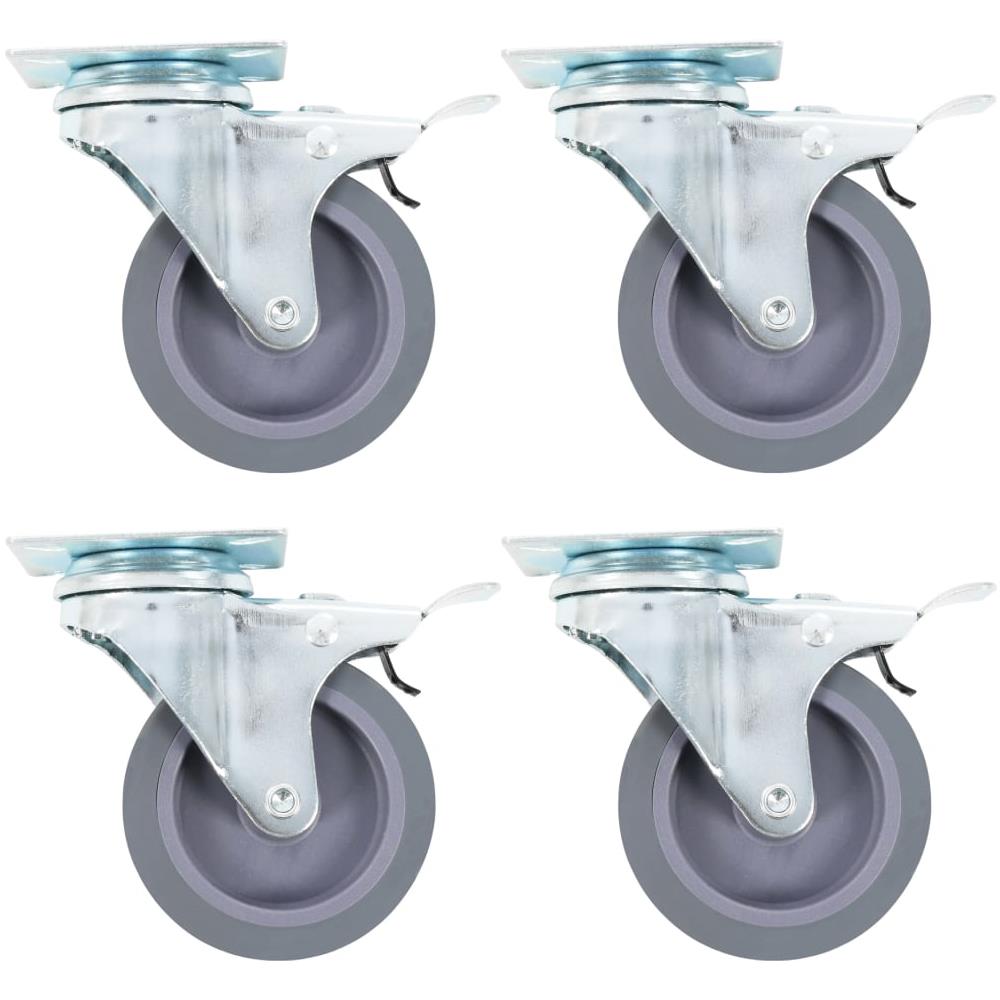 Ruote Girevoli con Doppio Freno 4 pz 75 mm - Foto 1