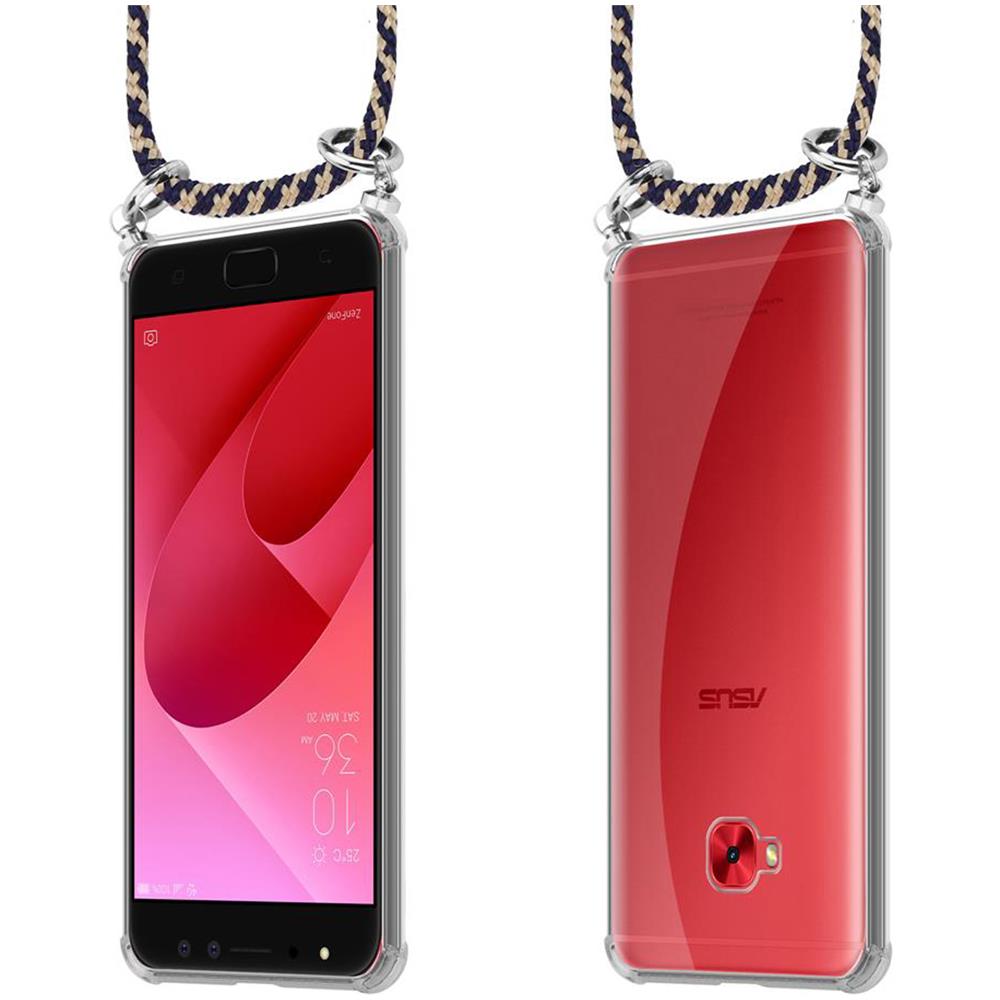 Catena Di Telefoni Cellulari Compatibile Con Asus Zenfone 4 Selfie Pro In Blu Scuro Giallo - Coperchio Protettivo In Silicone Con Anelli D'argento, Cinturino In Corda E Custodia Staccabile - Foto 8