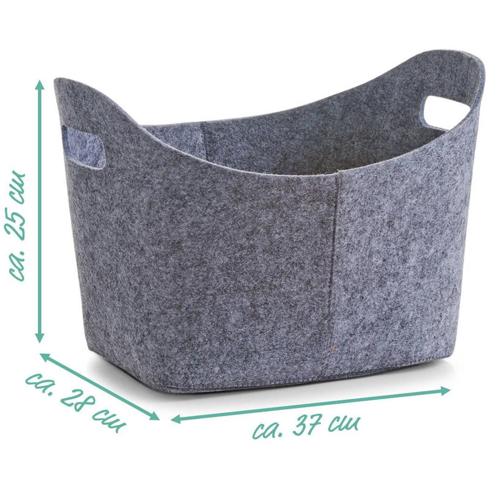 Cestino Portaoggetti Ovale, Feltro - Contenitore 26 L, Zeller - Foto 4