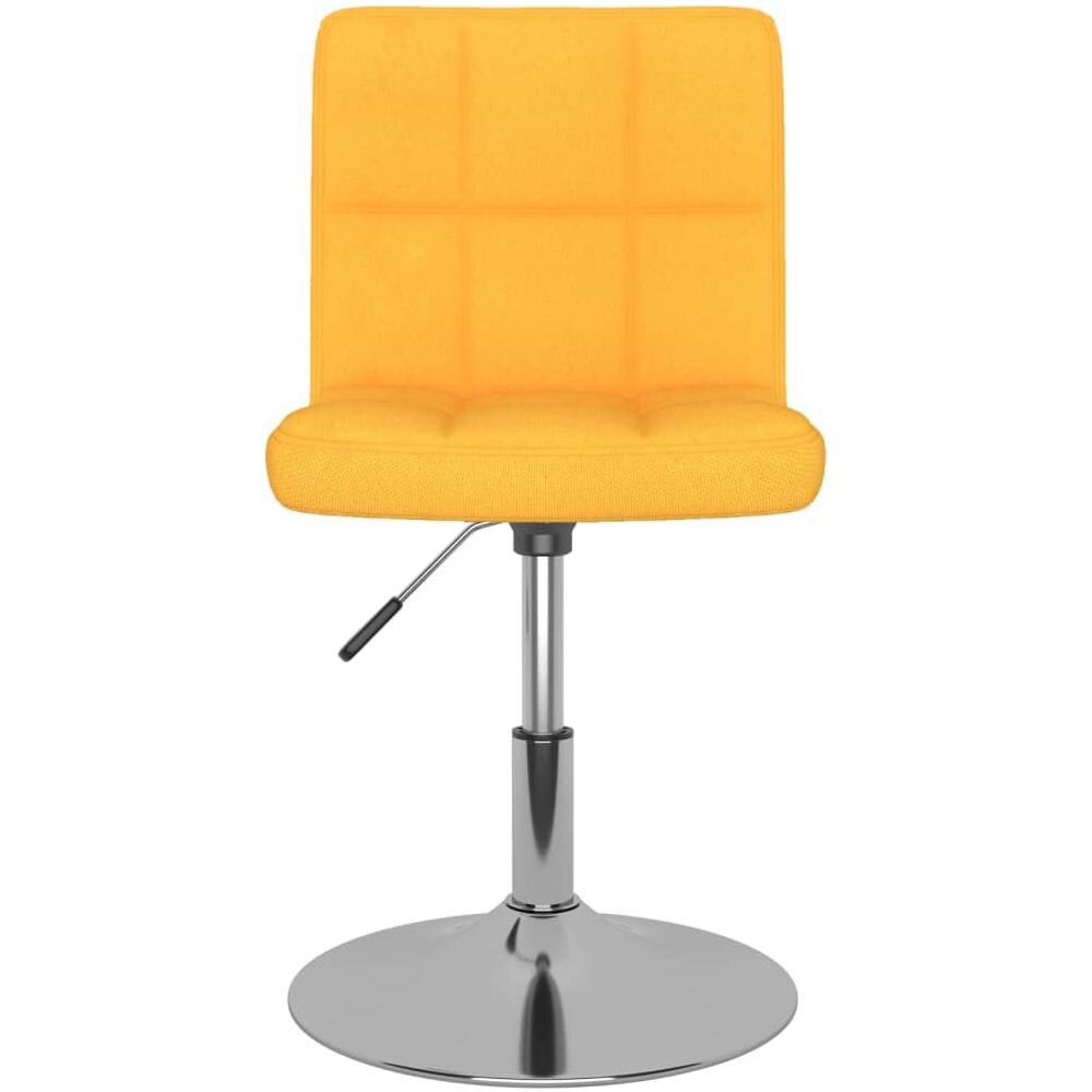 Sedia Da Pranzo Girevole Gialla In Tessuto - Foto 2