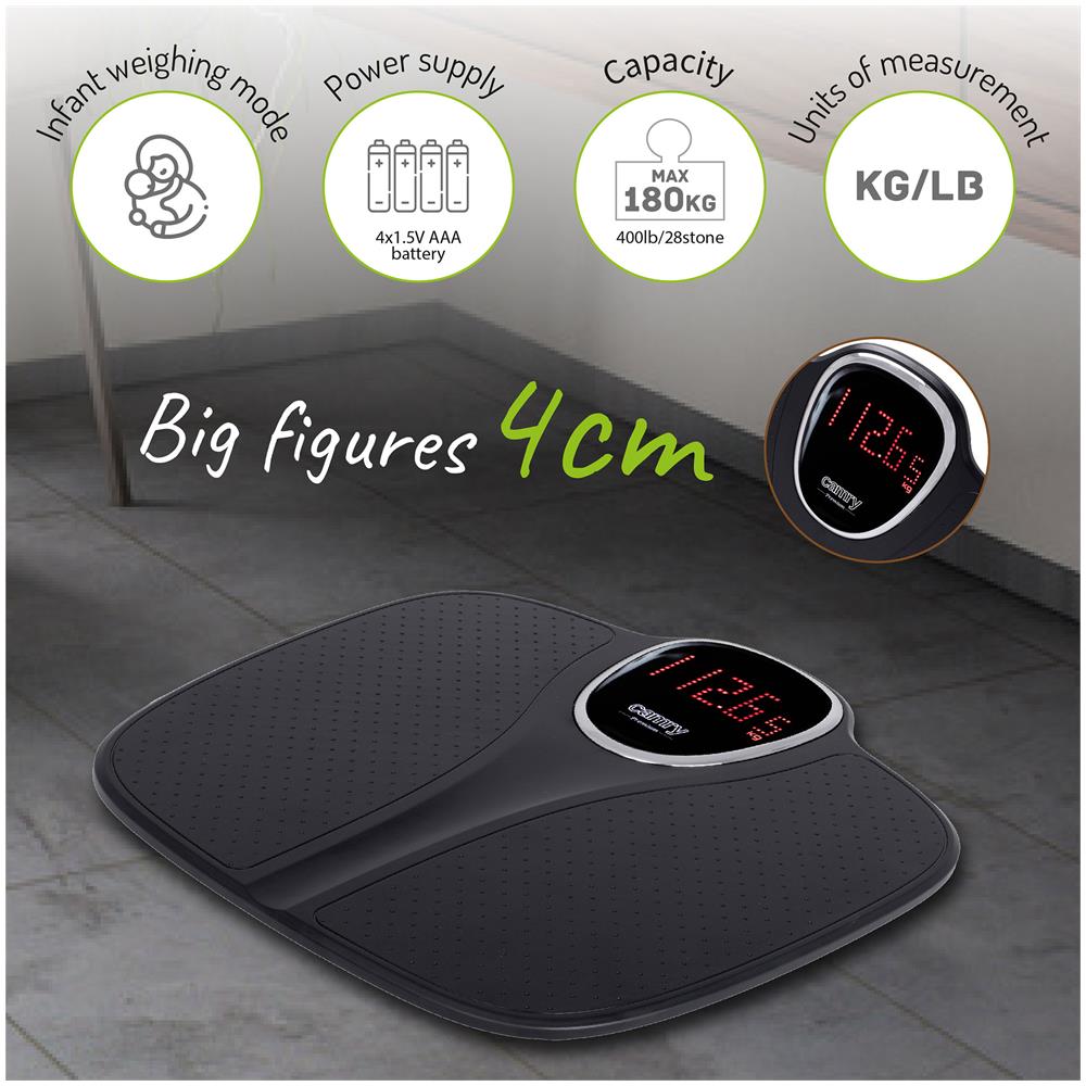 Cr8171b Bilancia Pesapersone Digitale Alta Precisione 180kg, Display Lcd Autospegnimento Nero - Foto 8