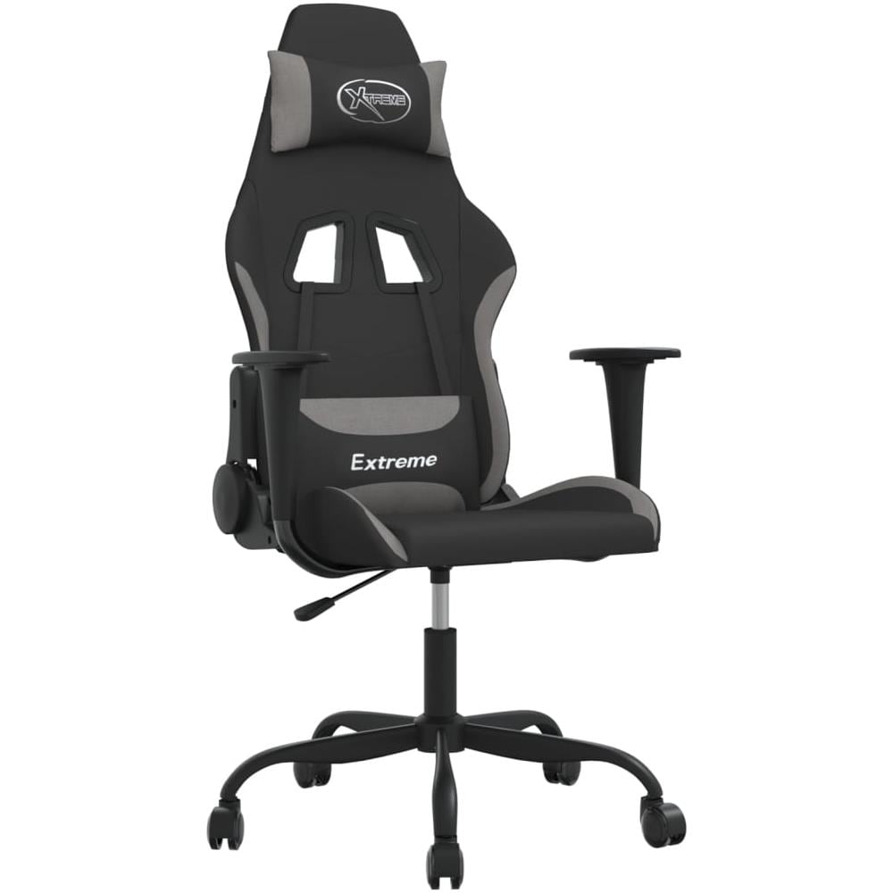 Sedia Da Gaming Nero E Grigio Chiaro In Tessuto - Foto 2