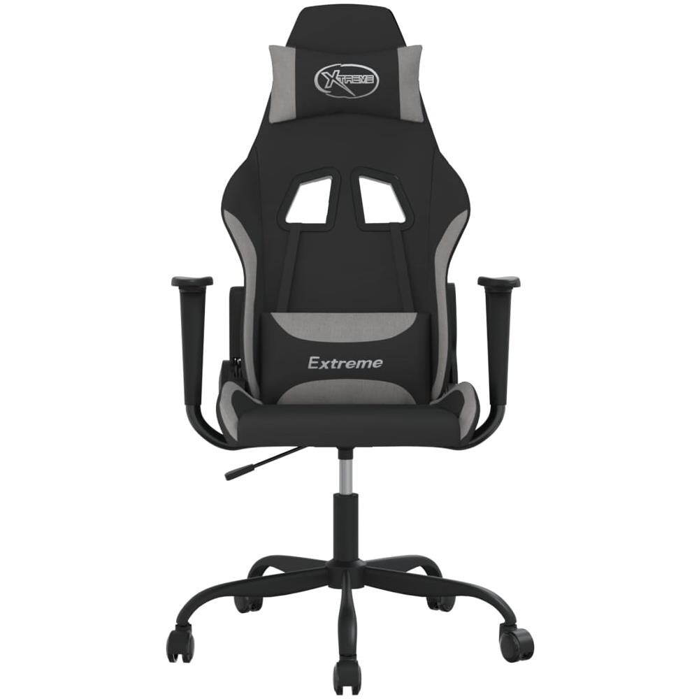 Sedia Da Gaming Nero E Grigio Chiaro In Tessuto - Foto 3