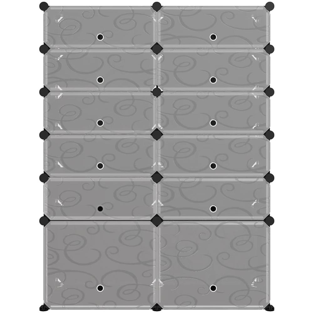 Scarpiera Nera 94x37x125 Cm In Pp - Foto 5