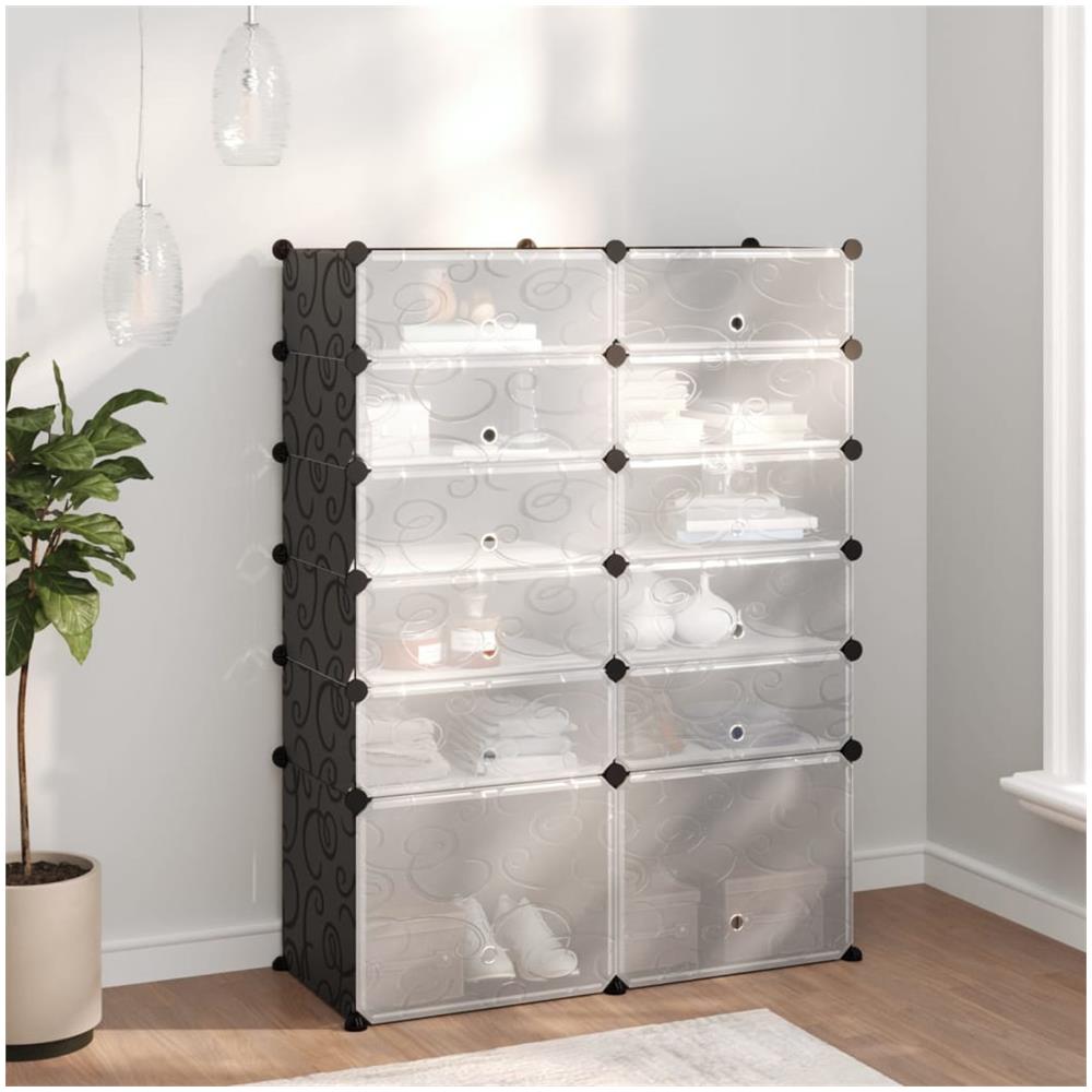 Scarpiera Nera 94x37x125 Cm In Pp - Foto 1