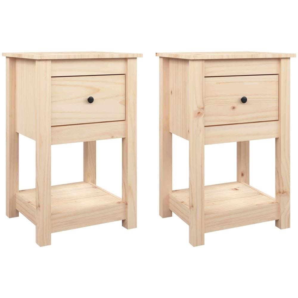 Comodini 2 Pz 40x35x61,5 Cm In Legno Massello Di Pino - Foto 2