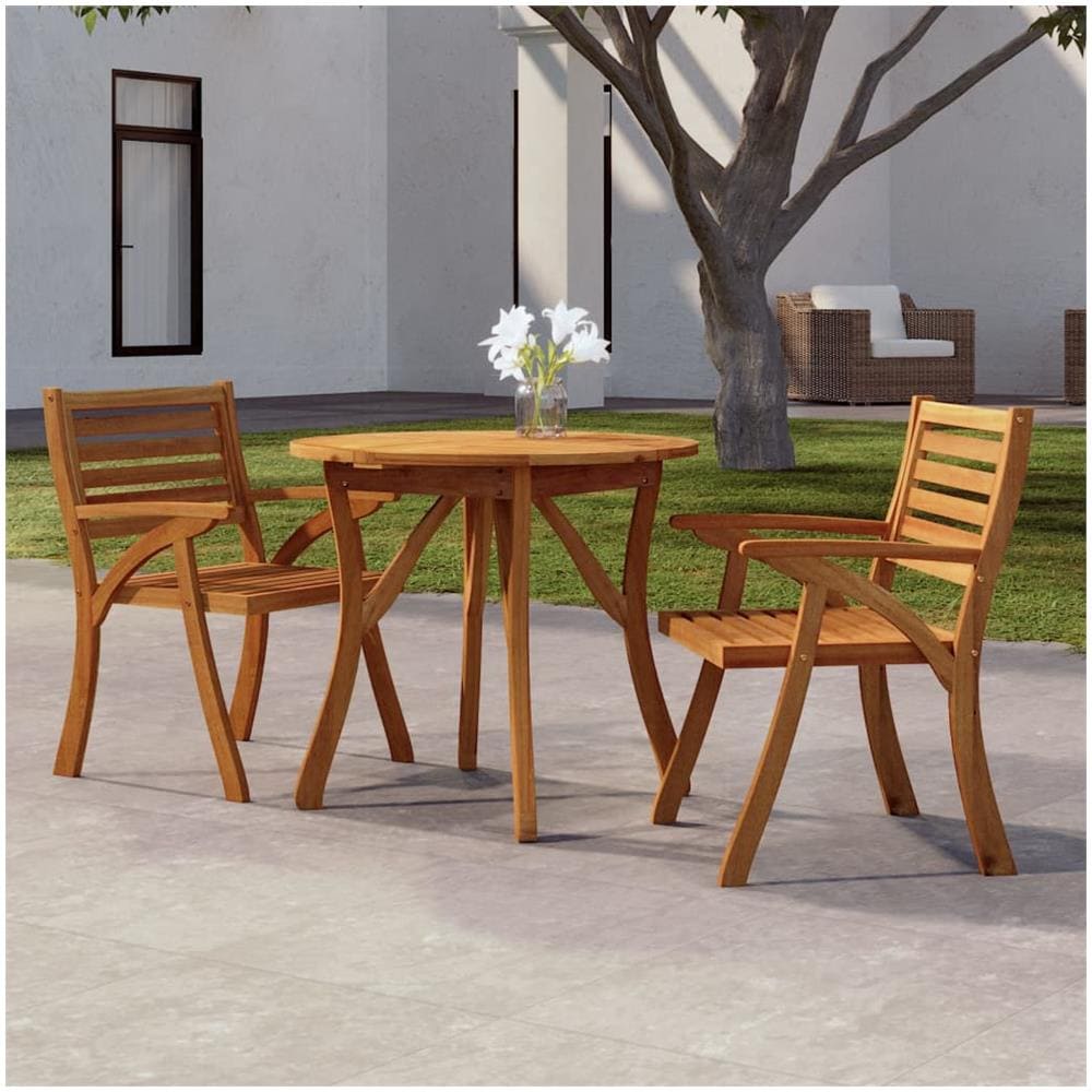 Tavolo Da Giardino 85 Cm Legno Massello Di Acacia - Foto 1