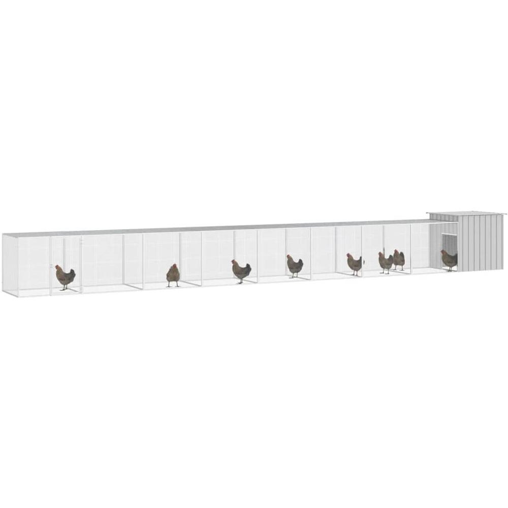 Gabbia Per Polli Grigia 900x91x100 Cm Acciaio Zincato - Foto 2