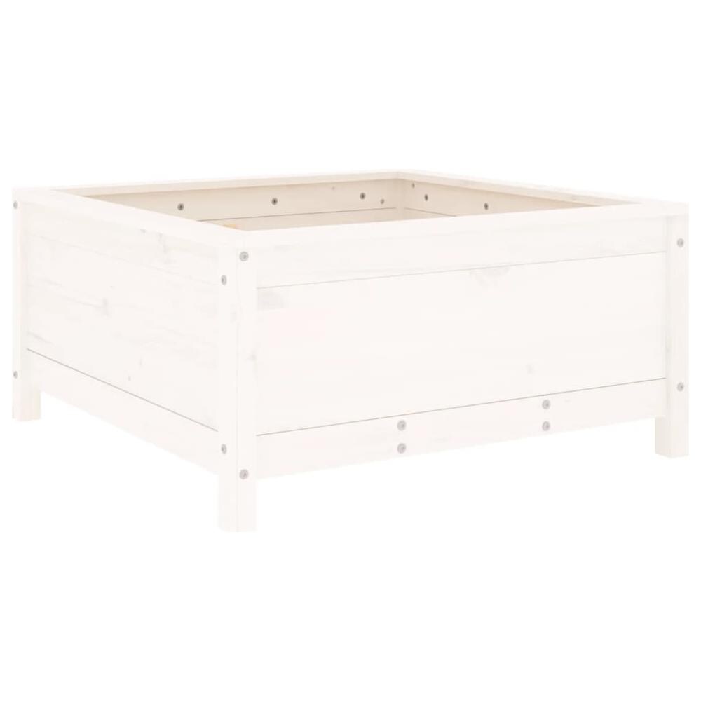 Fioriera Da Giardino Bianca 82,5x82,5x39cm Legno Massello Pino - Foto 2