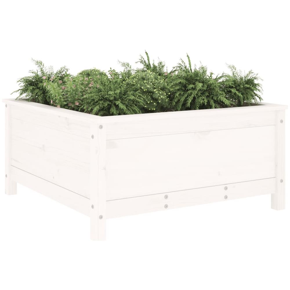 Fioriera Da Giardino Bianca 82,5x82,5x39cm Legno Massello Pino - Foto 3