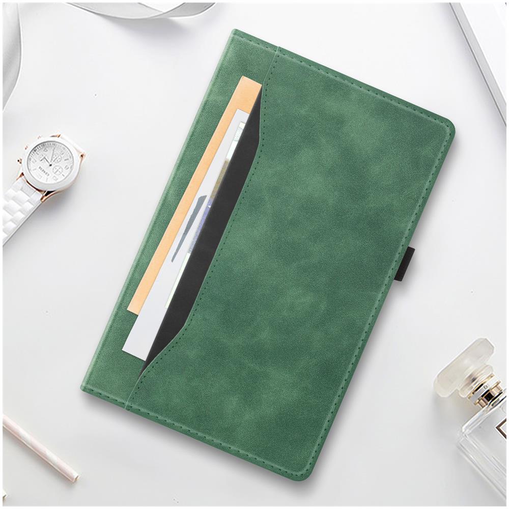 Custodia Per Samsung Tab A9 Plus Portafoglio Multiscomparto Supporto Video Verde - Foto 5