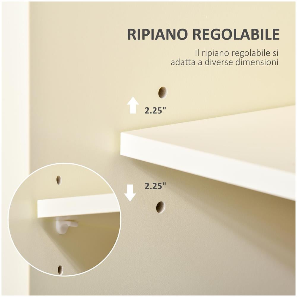 Isola per Cucina per Utensili e Accessori con Cassetti, Armadietto e Portasciugamani, 110x49.5x89.5 cm, Bianco - Foto 6