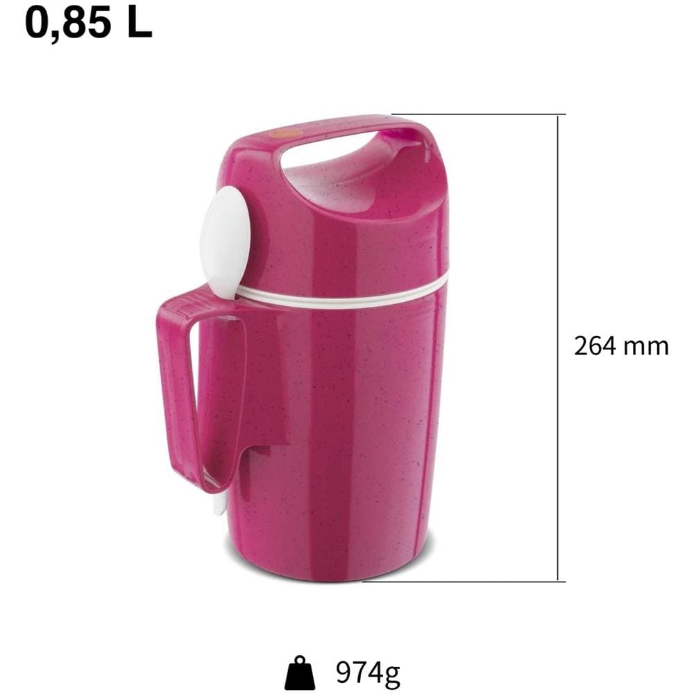 Tazza termica - Dirk 850 - Apertura larga - Lunch box con cucchiaio - Mantiene il caldo per 12 ore - Pitaya - Foto 2