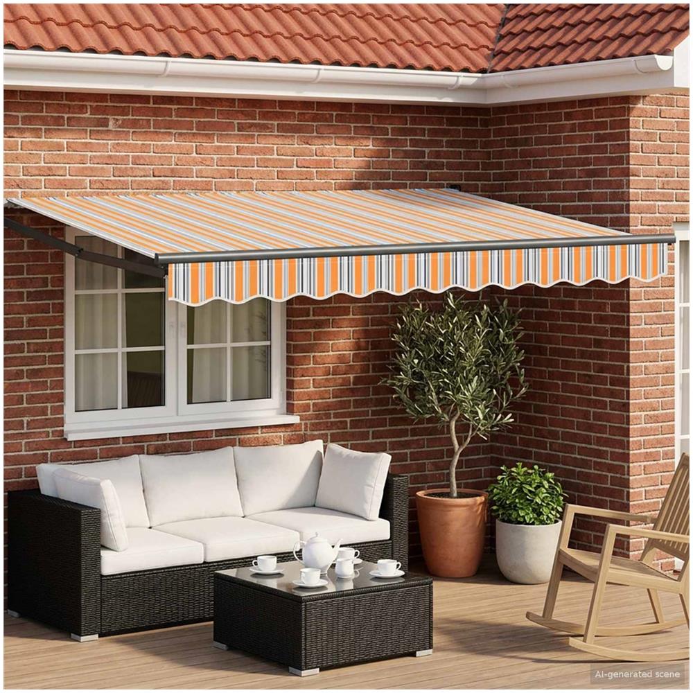 Tenda retrattile manuale con LED Blu e Arancione 3,5 x 2,5 m - Foto 2