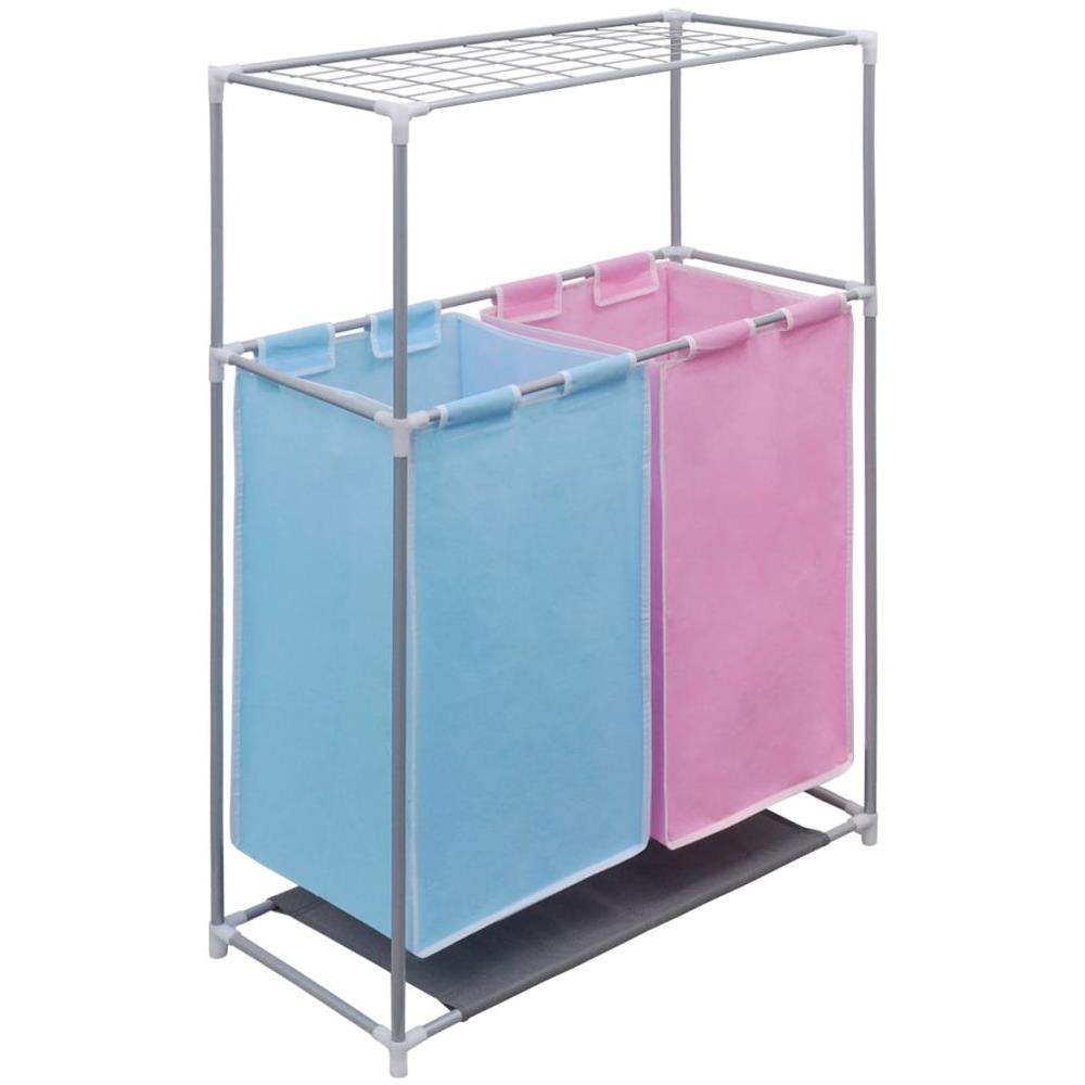 Struttura Portabiancheria a 2 Sezioni con Stendibiancheria - Foto 1