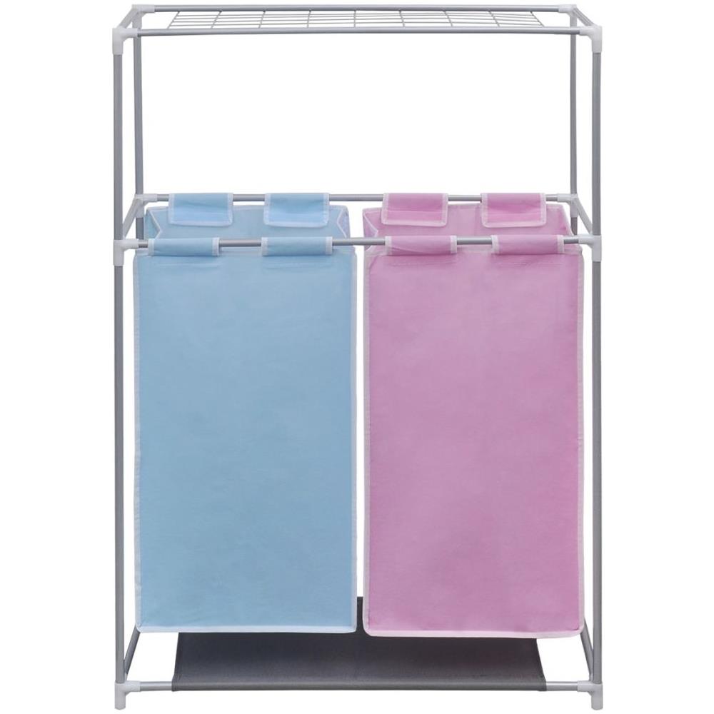 Struttura Portabiancheria a 2 Sezioni con Stendibiancheria - Foto 2