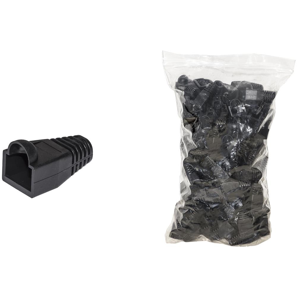 Confezione 100 Copriconnettori 6mm Per Plug Rj45 8 Poli Cavo Cat 5e- 6 Neri - Foto 1