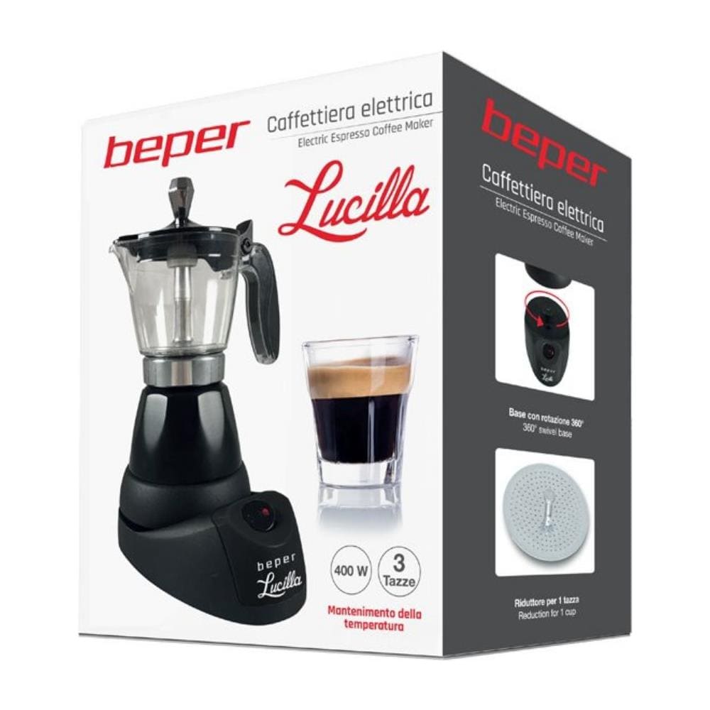 Caffettiera Macchina Moka Elettrica Caffe Con Base Rotante 3 Tazze 400w - Foto 2