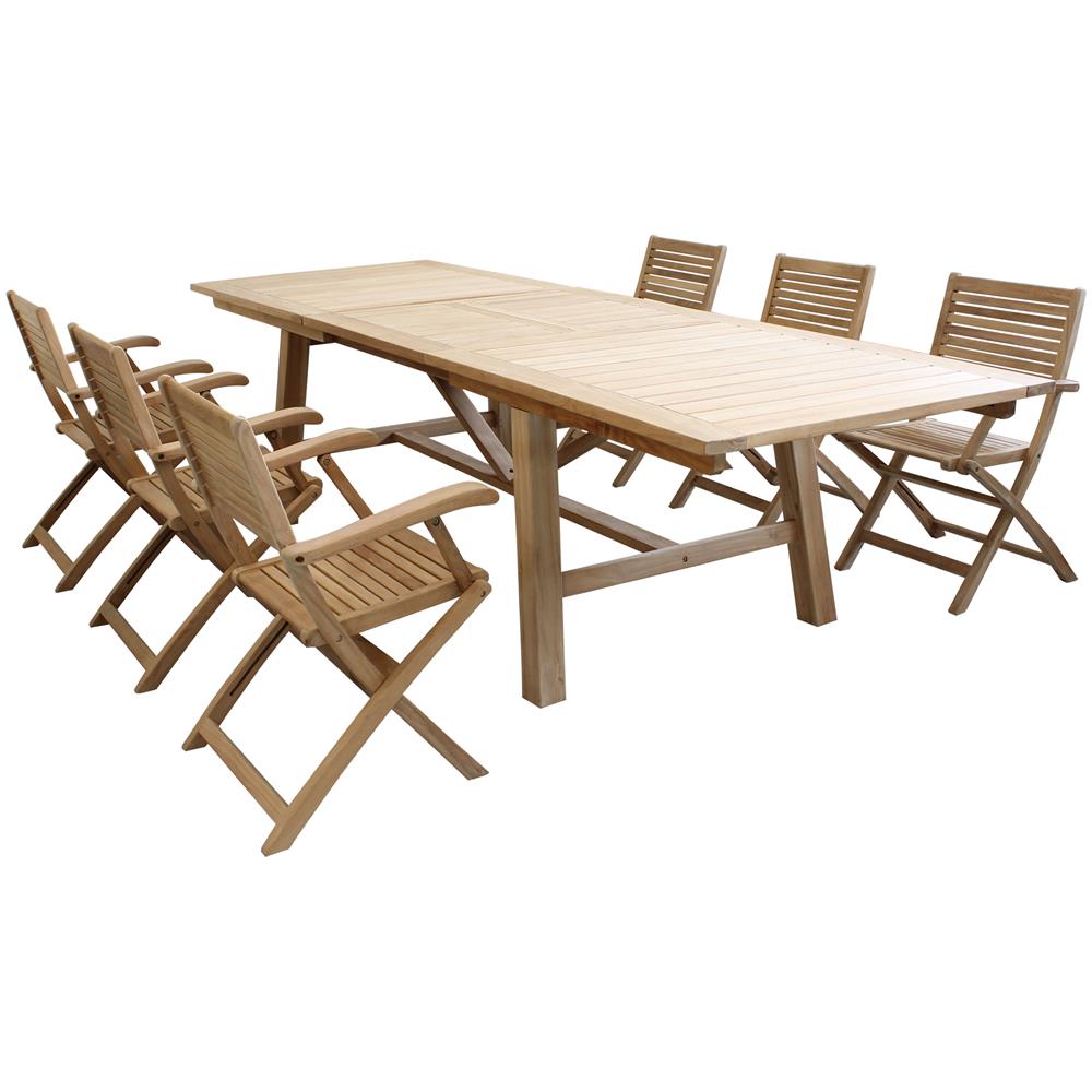 Orator - Set Tavolo In Teak Cm.220/300 X 100 X 77 H Con 6 Poltrone Orator - Foto 1