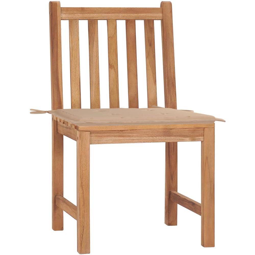 Sedie Da Giardino 2 Pz Con Cuscini In Legno Massello Di Teak - Foto 2