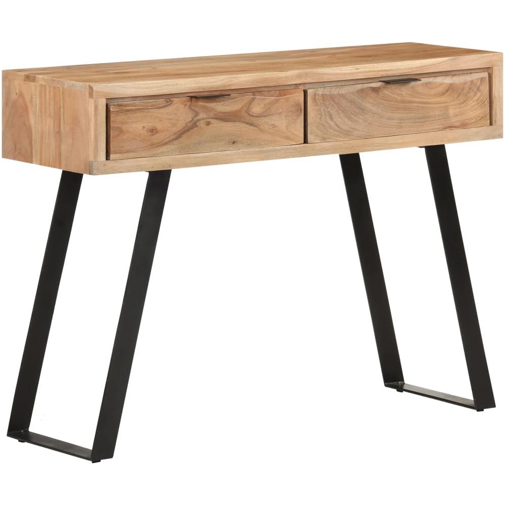 Tavolo Consolle 100x35x76cm In Massello D'acacia Con Bordi Vivi - Foto 1