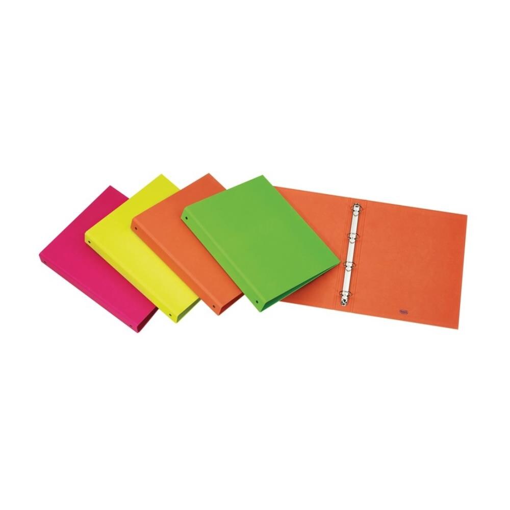 Giallo Fluo Favorit 400050899 Raccoglitore in Cartone Neon 22X30 cm 4 Anelli Tondi Diametro 30mm